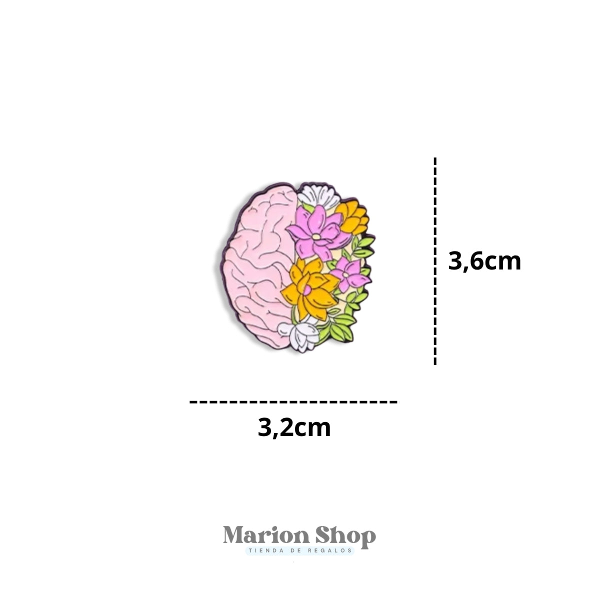 Pin Cerebro con flores