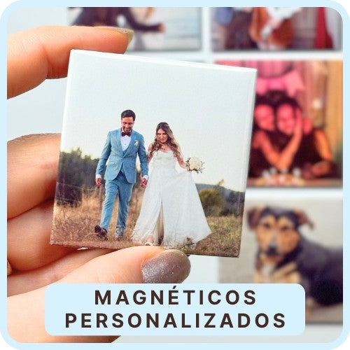 Magnéticos personalizados con fotos o diseños únicos, ideales para regalar o decorar con un toque elegante y duradero.
