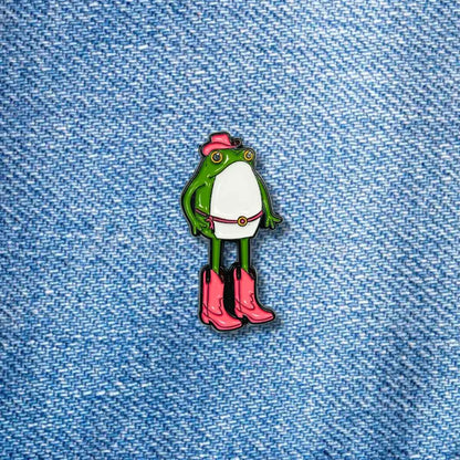 Pin Rana Vaquera con Sombrero y Botas