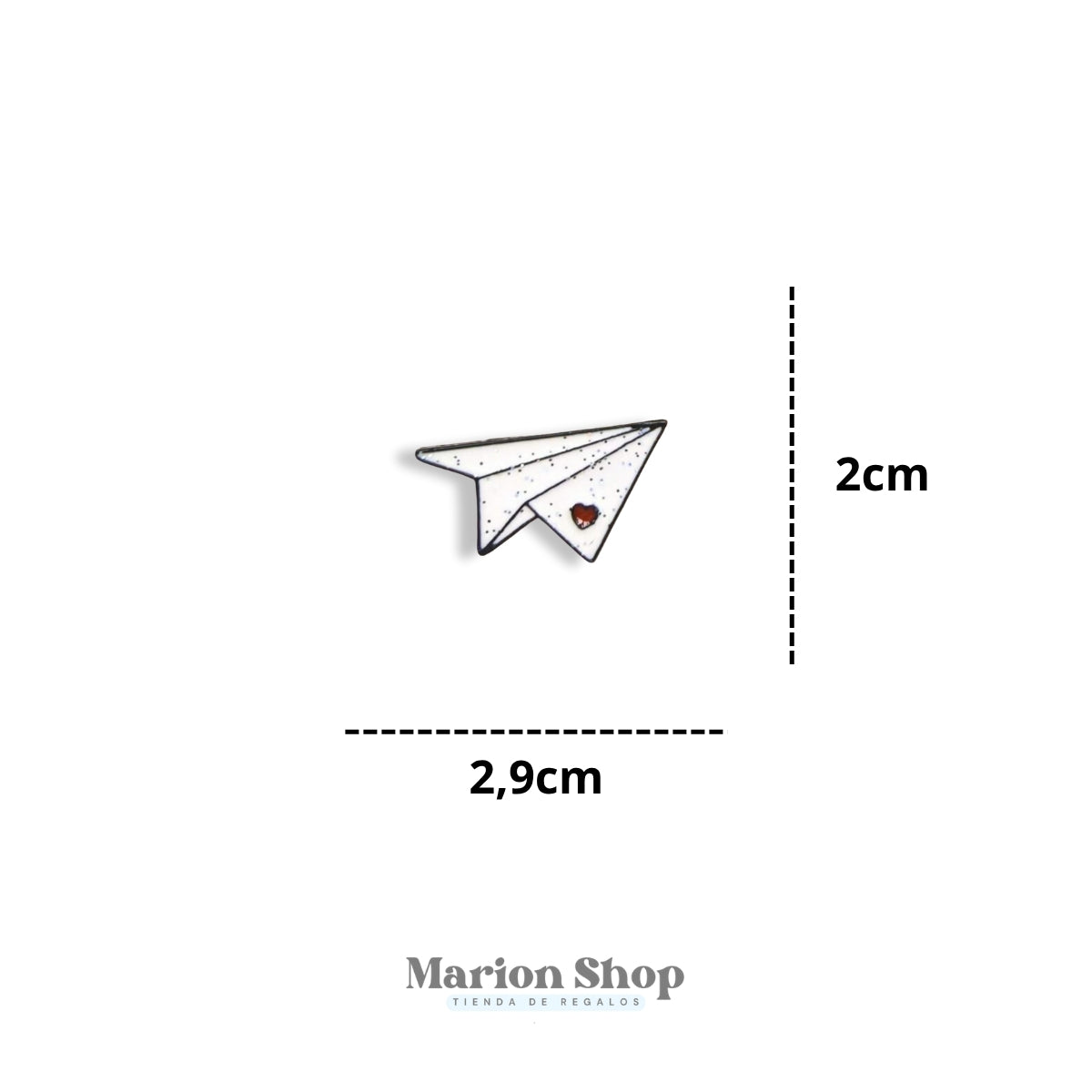 Pin Avion de Papel Corazón