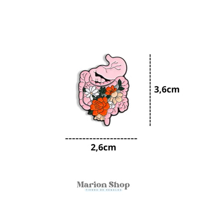 Pin Estómago con flores