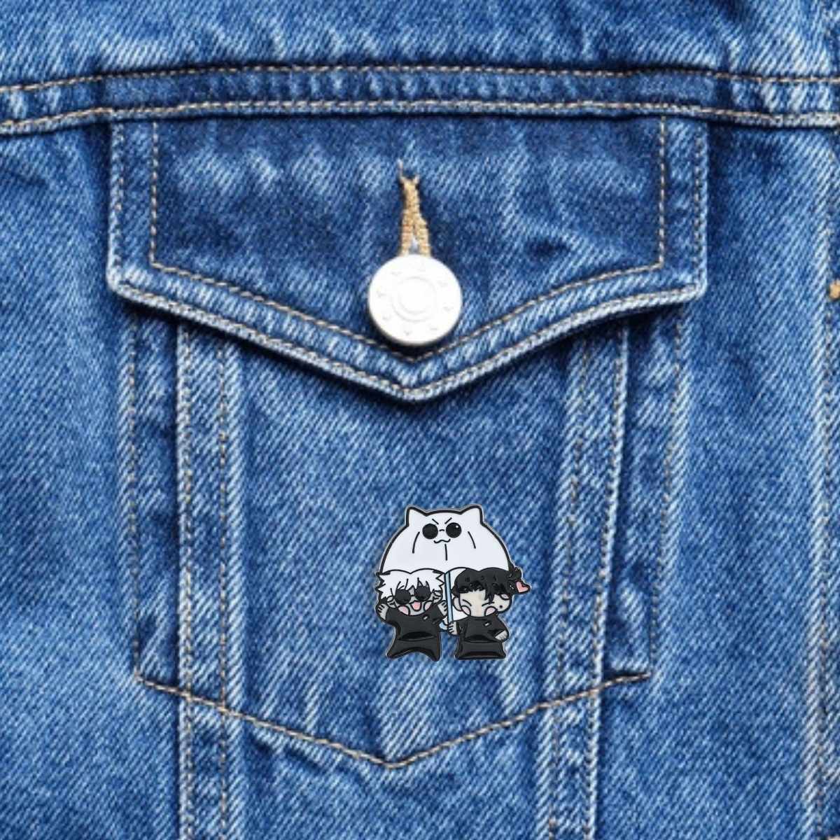 Pin Gojo y Megumi con gato – Jujutsu Kaisen