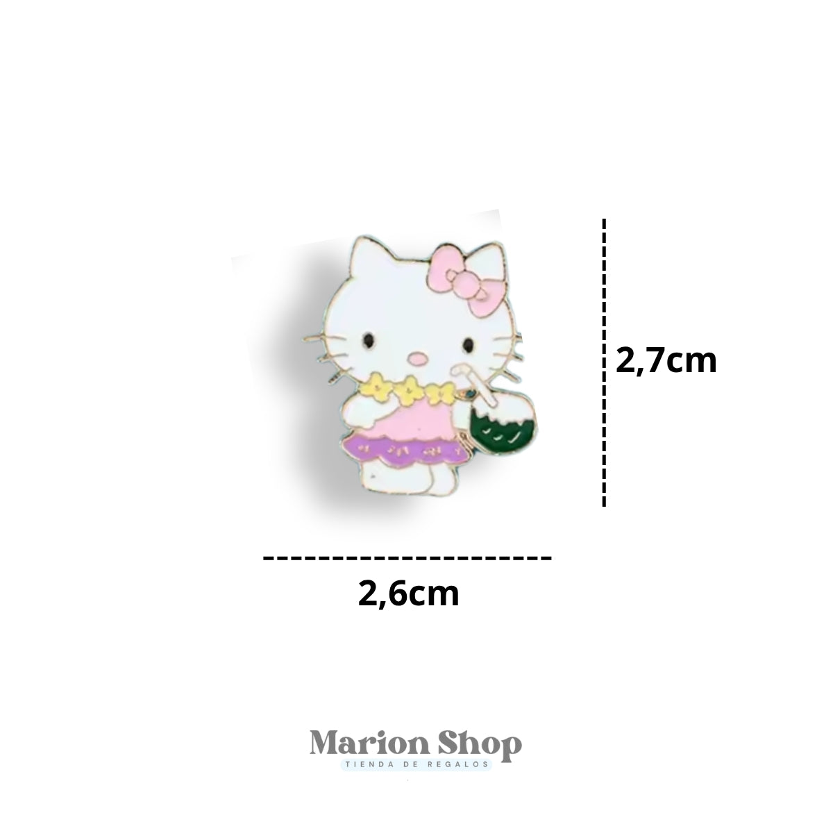 Pin Hello Kitty con jugo