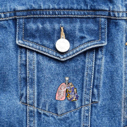 Pin Pulmones con Mariposas