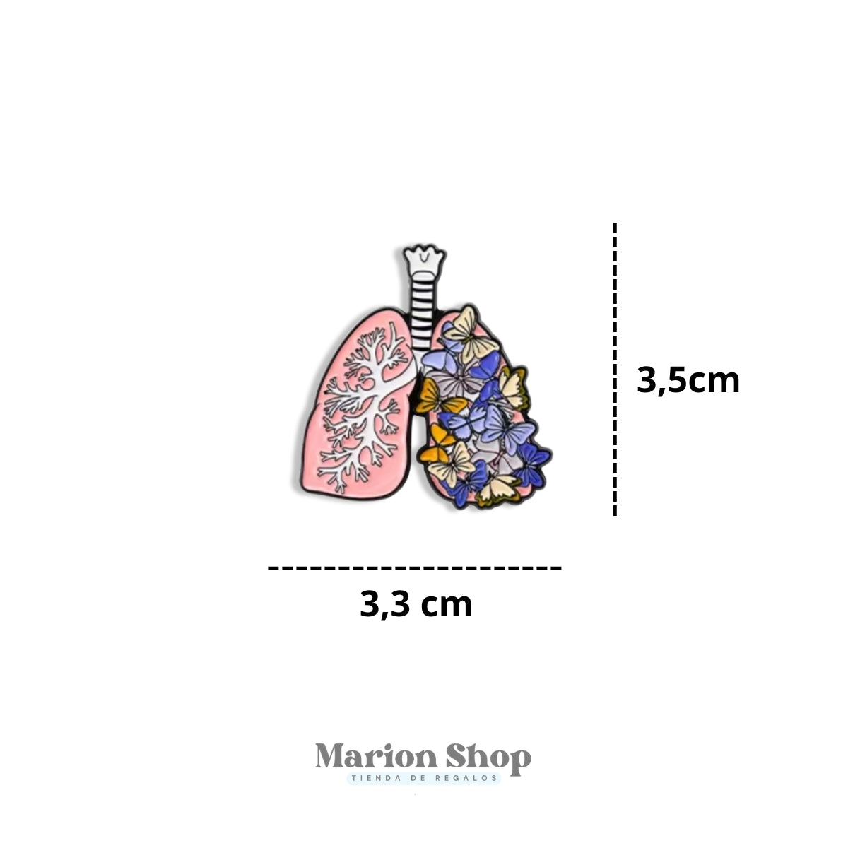 Pin Pulmones con Mariposas